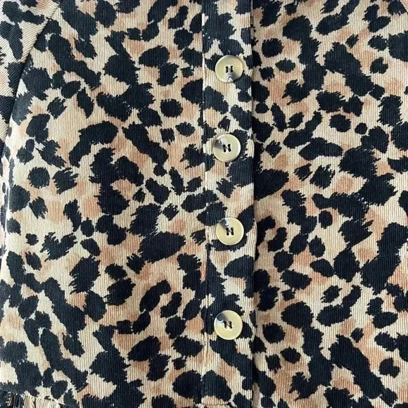THML Leopard mobwife  print babydoll flutter sleeves top size XL - Picture 5 of 11